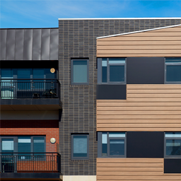 Apartments and townhouses.